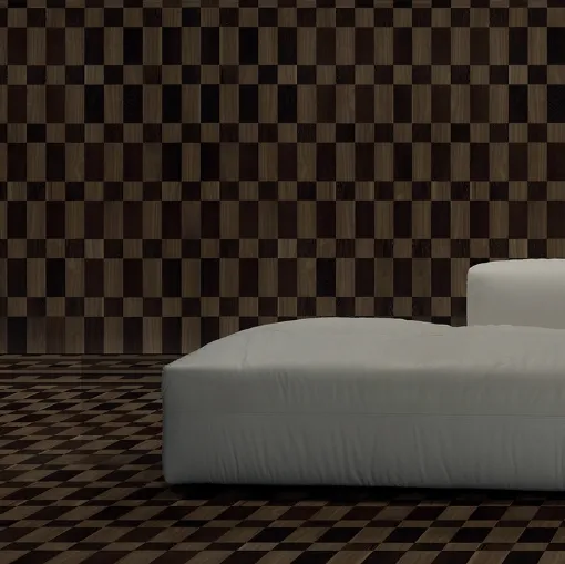 Parquet Tiles Arrocco in American walnut and wenge essence by Giacobazzi.