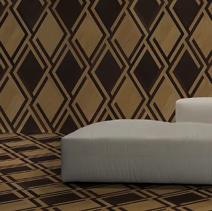 Parquet Tiles Coat of Arms in European oak and wenge essence by Giacobazzi.