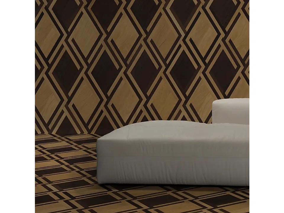 Parquet Tiles Coat of Arms in European oak and wenge essence by Giacobazzi.