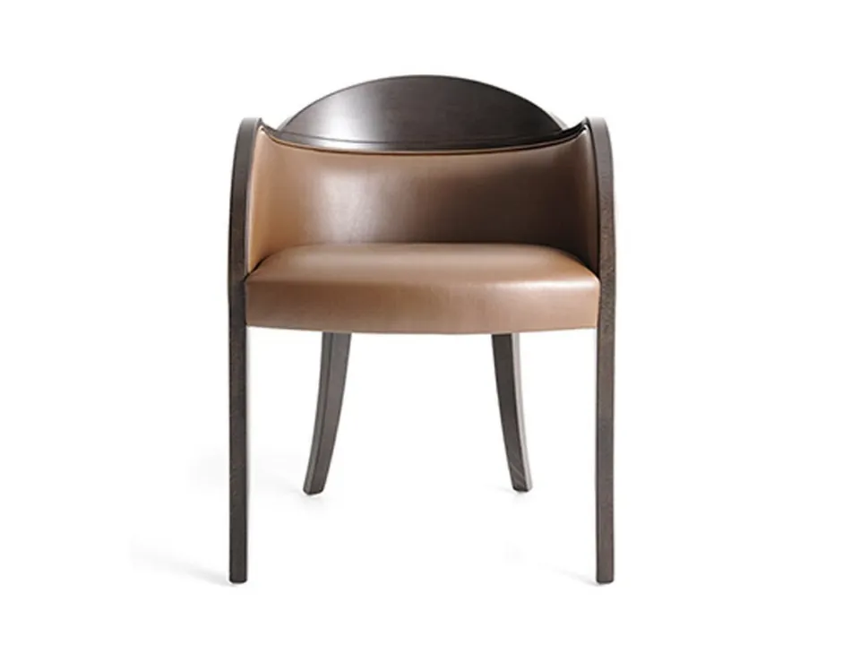 Roulette chair 1493 in leather and wood by Bross Italia.