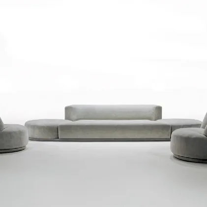 Bordone linear sofa with rotating ends by Alivar