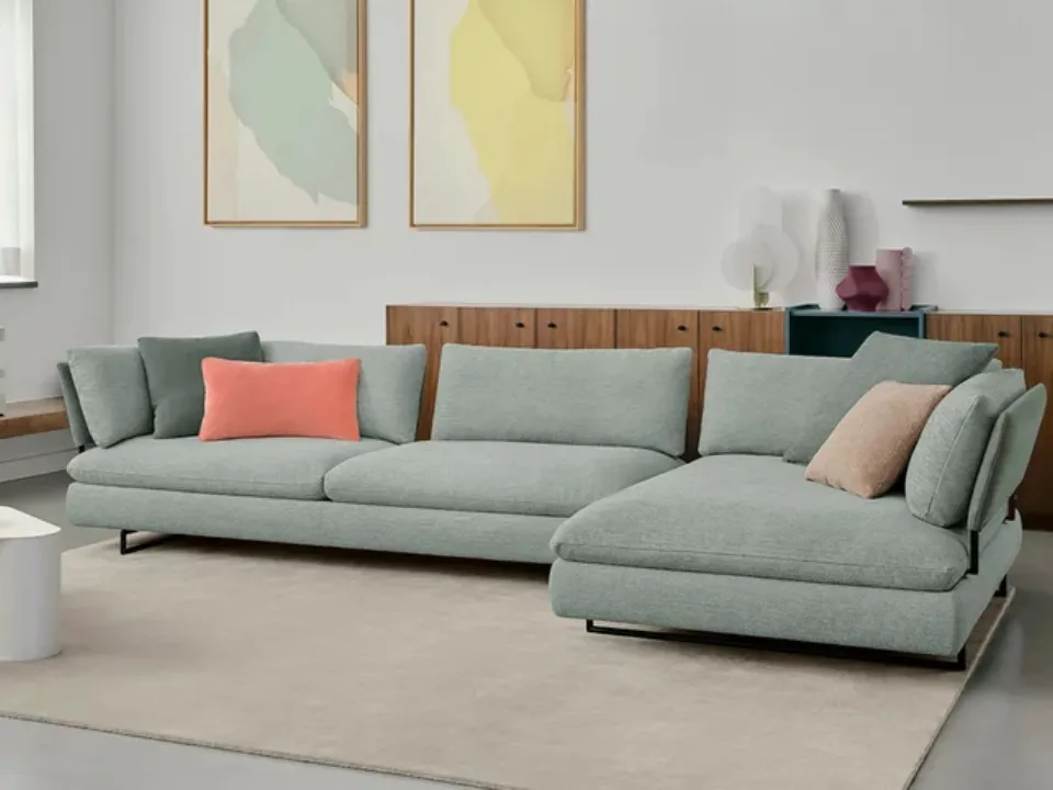 Limes sofa with peninsula by Saba