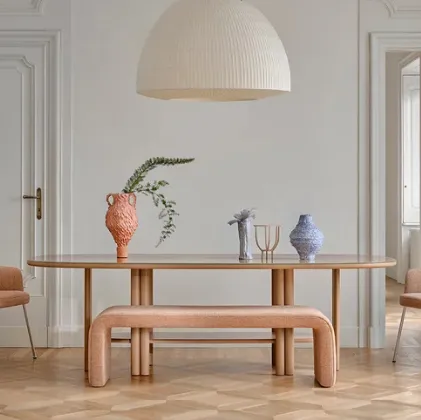 Anam Table with Saba Glass Top