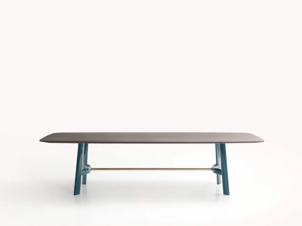 August table with wooden top by Lema