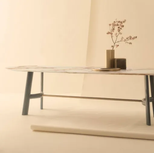 August table with marble top by Lema