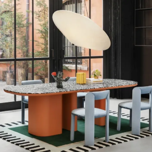 Bonbon Table in Palladio Moro Marble by Miniforms