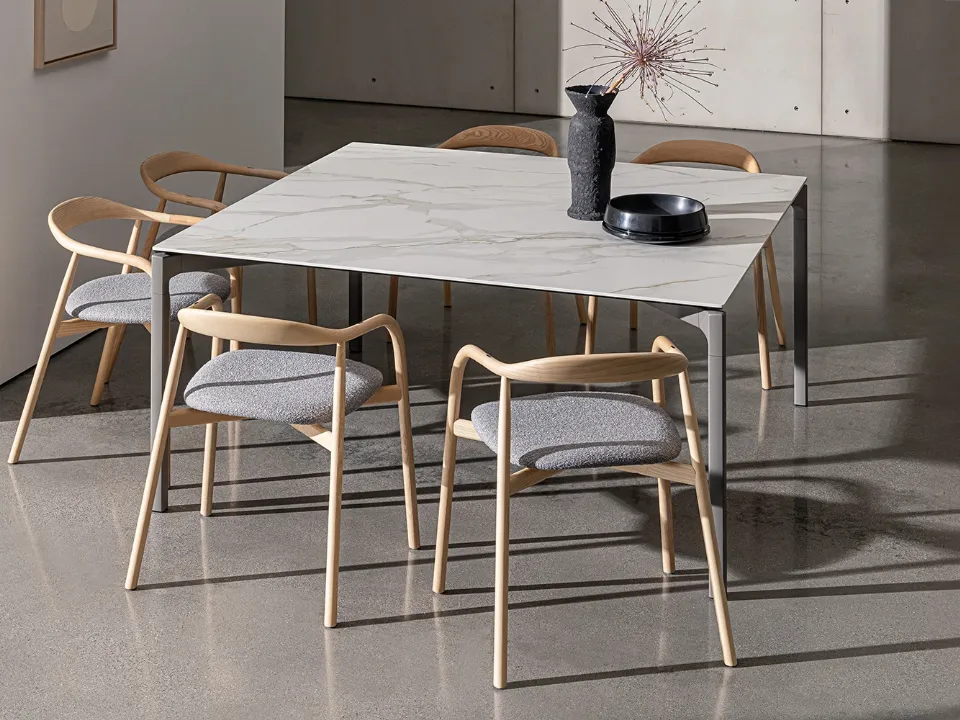 Square Bone ceramic table by Sovet