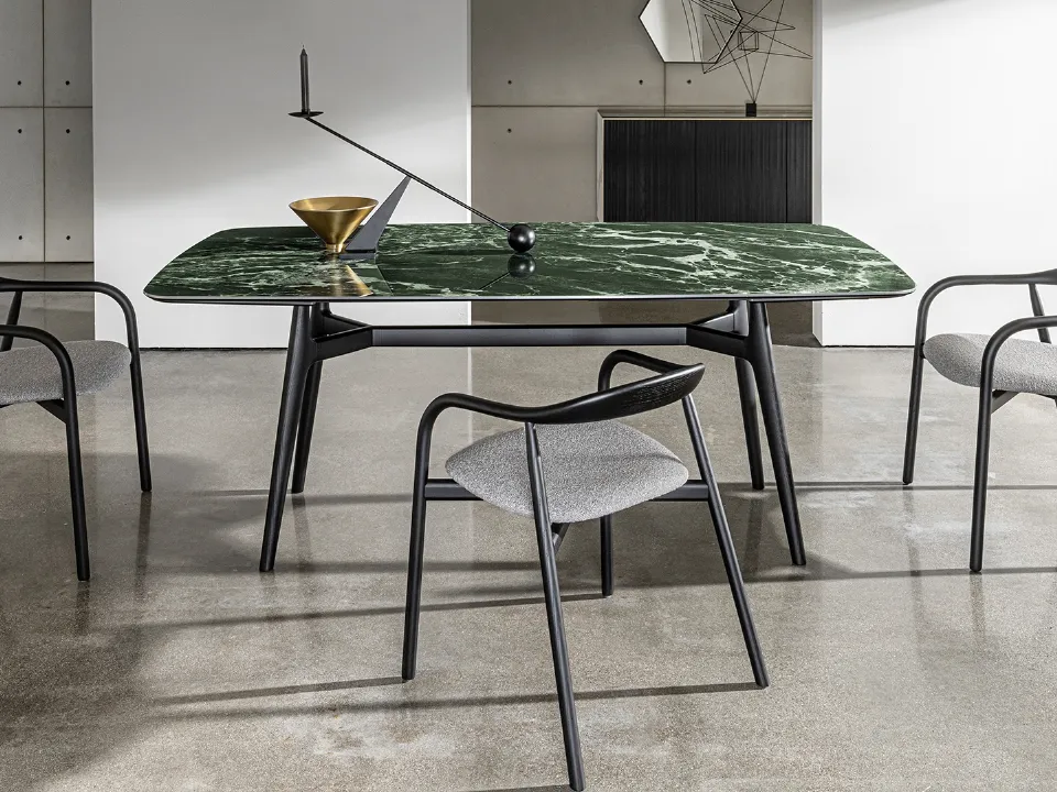 Sovet's extendable Lewood shaped table.